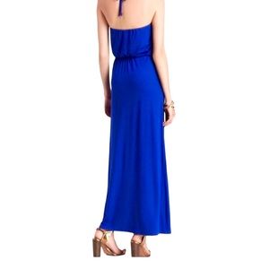 Trina Turk Royal Blue Ruched Halter Maxi Dress SP